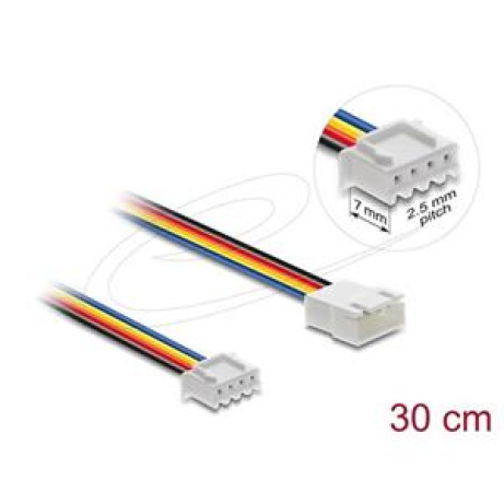 Delock Prodlužovací kabel ventilátoru PWM ze zástrčky na zásuvku, 4 pinový, 30 cm