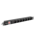 LANBERG NAPÁJECÍ DISTRIBUČNÍ JEDNOTKA (PDU) 19" 1U 16A 2M 7X FRANCOUZSKÉ ZÁSUVKY ČERNÁ