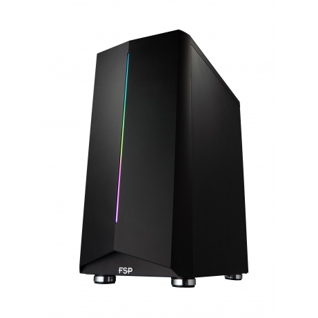 FSP/Fortron ATX Midi Tower CMT150 Black, průhledná bočnice