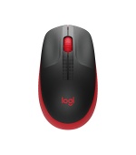 Logitech M190/Kancelářská/Optická/1 000 DPI/Bezdrátová USB/Černá-červená