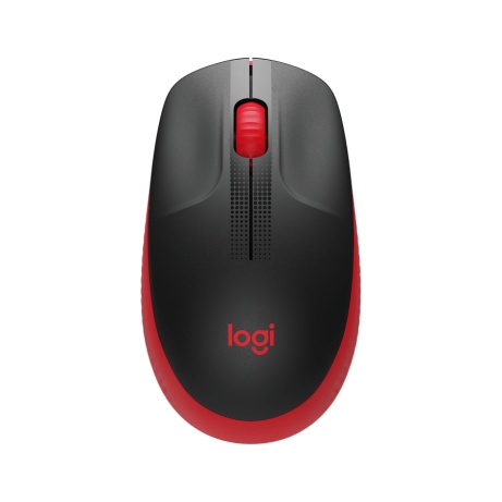 Logitech M190/Kancelářská/Optická/1 000 DPI/Bezdrátová USB/Černá-červená