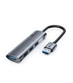 HUB USB C-tech UHB-U3-AL, 4x USB 3.2 Gen 1, hliníkové tělo
