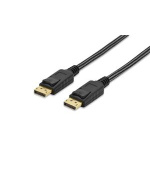 Ednet Připojovací kabel DisplayPort, DP samec/samec, 3,0 m, s blokováním, UHD 4K@60Hz, bavlna, zlato, bl