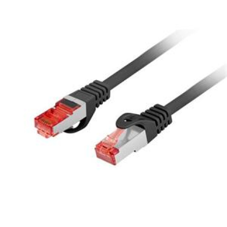 LANBERG Patch kabel CAT 6 S-FTP, AWG 26/7, LSZH, měď, černý, 0,5m