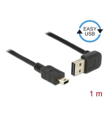 Delock Kabel EASY-USB 2.0 Typ-A samec pravoúhlý nahoru / dolů > USB 2.0 Typ Mini-B samec 1 m