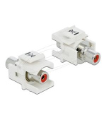 Delock Keystone modul RCA samice > RCA samice červená / bílý