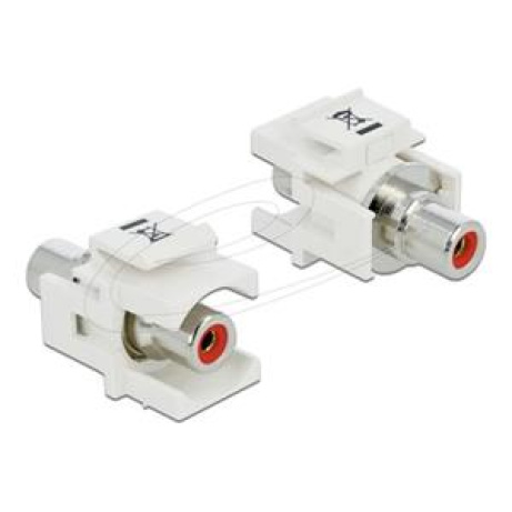 Delock Keystone modul RCA samice > RCA samice červená / bílý
