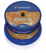 VERBATIM DVD-R(50-Pack)Spindl/MattSlvr/16x/4.7GB