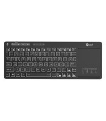 C-TECH klávesnice WLTK-03, Dual mode, BT5.0 + 2,4GHzb, bezdrátová s touchpadem, LED podsvětlení, černá