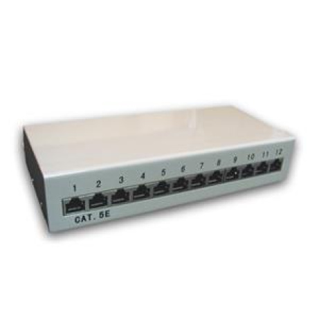 DATACOM Patch box STP 12 port CAT5E DUAL GY  hor.zářez / VL