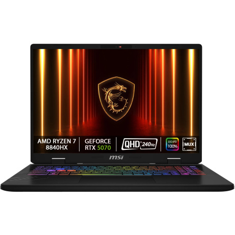 MSI Crosshair/A16 HX D8WGKG-021CZ/R7-8840HX/16"/2560x1600/32GB/1TB/RTX 5070/W11H/Gray/2R
