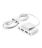 Belkin BOOST CHARGE™ 4-portový USB Power Extender (2xUSB-C, 2xUSB-A) až 30W + 2m USB-C kabel, bílá