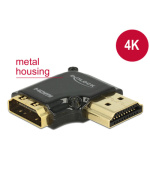 Delock Adapter High Speed HDMI with Ethernet – HDMI-A female > HDMI-A male 4K 90° angled right black