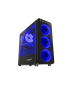 Počítačová skříň Genesis IRID 300 BLUE MIDI (USB 3.0), 4 ventilátory s modrým podsvícením