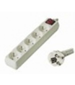 Prodlužovací přívod 230V, 2m, 5 zásuvek + vypínač