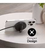 Qi2 magnetic charger with kickstand - black