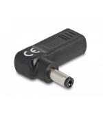Delock Adaptér na kabel na nabíjení laptopu, ze zásuvky USB Type-C™ na zástrčku 5,5 x 2,1 mm, úhlový 90°