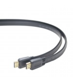 PremiumCord HDMI High Speed + Ethernet plochý kabel, zlacené konektory, 1,5m