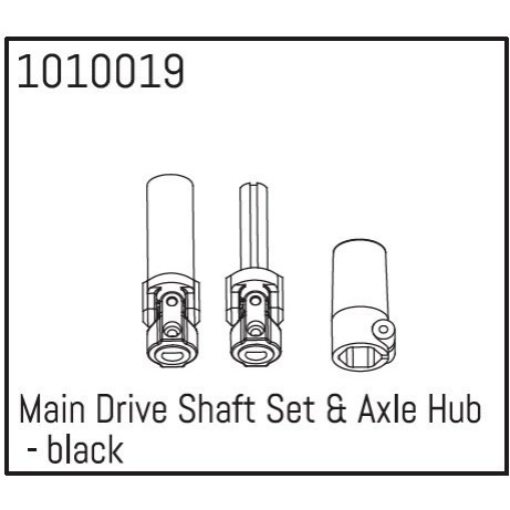 AB240013-Bl (1010019) - Main Drive Shaft Set & Axle Hub - black