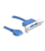 Delock záslepka 1x interní 19pin USB 3.0 > 2 x USB 3.0-A samice externí - low profile
