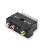 Ednet Audio/video adaptér, Scart samec - 3x Cinch + SVHS samice, černý