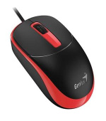 Genius DX-123 Myš, drátová, optická, 1200DPI, 3 tlačítka, USB, černo-červená