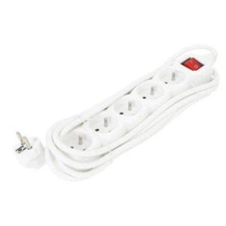 OMEGA Prodlužovací zásuvková lišta s 5 zásuvkami 3,0M 16A 5 SOCKET TYPE E FRENCH WHITE