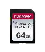 Transcend 64GB SDXC 300S (Class 10) UHS-I U1 V10 paměťová karta, 100MB/s R, 20 MB/s W