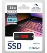 PLATINET přenosný SSD disk USB 3.2 R/W UP TO 400MB/s 128GB černá