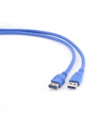 Kabel USB A-A 1,8m USB 3.0 prodlužovací, modrý