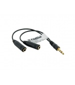 4World Adaptér audio 1x 3.5mm/2x 3.5mm Black