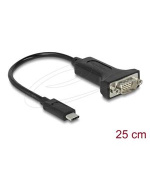 Delock Adaptér USB Type-C na 1 x Sériové RS-232 D-Sub 9 pin samec s maticemi 25 cm