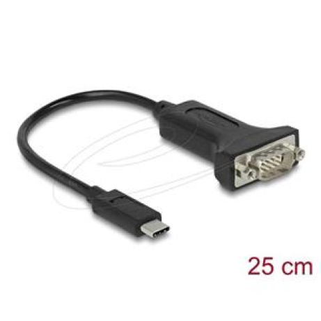 Delock Adaptér USB Type-C na 1 x Sériové RS-232 D-Sub 9 pin samec s maticemi 25 cm