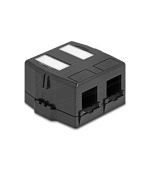 Delock Krabice Keystone k povrchové montáži, 2 port s magnetickým spodkem, černá