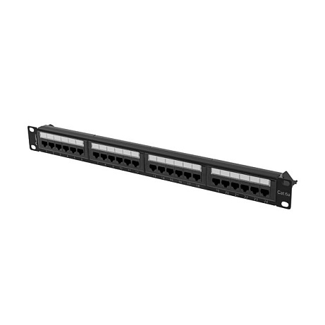 LANBERG PATCH PANEL 24 PORTŮ 1U 19" CAT.6A UTP ČERNÝ