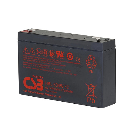 Baterie CSB HRL634WF2; 6V; 9Ah/34W, F2