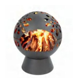 Ohniště koule s větrnou ochranou