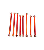D2U-07 Tuning hliníkovo kovové spojovací tyče pro Jeep Rubicon červené 8ks