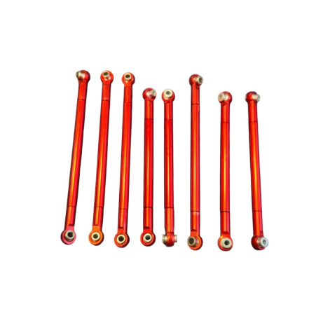 D2U-07 Tuning hliníkovo kovové spojovací tyče pro Jeep Rubicon červené 8ks