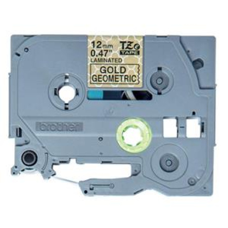 Brother - TZe-MPGG31 páska se zlatými geometrickými vzory / černá (12mm, 4m)