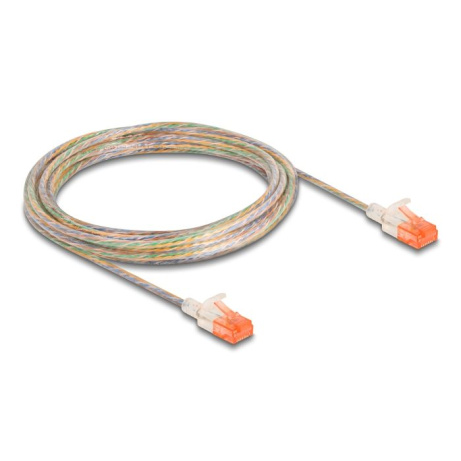 Delock Síťový kabel RJ45, Cat.6A, U/UTP, tenký, 5 m, transparentní