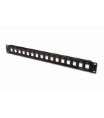 Digitus Blank Patch Panel, 16 port, nestíněný, 1U, černý