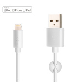 Datový a nabíjecí kabel FIXED s konektory USB/Lightning, 1 metr, MFI certifikace, bílý