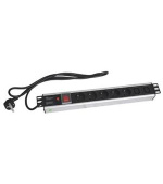 OPTIX 19" napájecí panel OC 5x220V+2xIEC -2m PPO SW Black