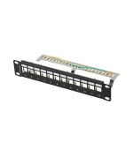 LANBERG PATCH PANEL 12 PORTŮ 1U 10" FTP PRO MODULY KEYSTONE ČERNÝ  V2