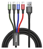 Baseus datový kabel 4v1 microUSB+USB-C+2xLightning 1,2m 3,5A černý