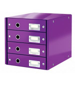 LEITZ Zásuvkový box  Click&Store, 4 zásuvky, purpurová