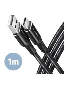 AXAGON BUCM-AM10AB, HQ kabel USB-C <-> USB-A, 1m, USB 2.0, 3A, ALU, oplet, černý