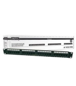 DIGITUS CAT 5e patch panel, nestíněný, 24 portů RJ45, 8P8C, LSA, 1U, do  stojanu, černý, 482x44x109
