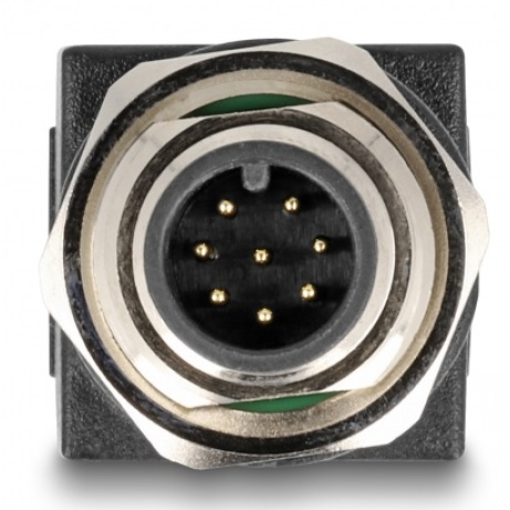 Delock M12 adaptér, ze čtyřpinové A-kódované zástrčky na konektor RJ45 přímý